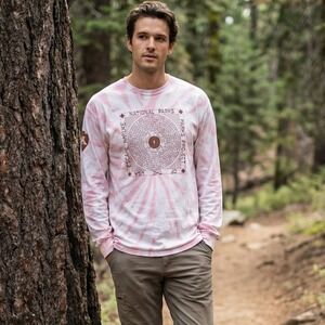 Parks Project Shirt Mens XL Pink White National Parks Tie Dye Long Sleeve